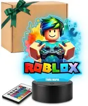 Lampka LED 3D Roblox Gracz Personalizowana Imię Prezent dla Dziecka Gamer