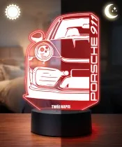 Lampka LED 3D Plexido Samochód Porsche 911