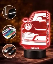 Lampka LED 3D Plexido Samochód Porsche 911
