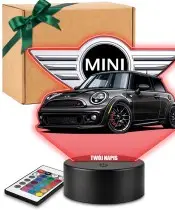 3D-LED-Lampe mit UV-Druck Auto MINI Cooper S mit Logo