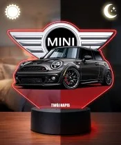 3D-LED-Lampe mit UV-Druck Auto MINI Cooper S mit Logo