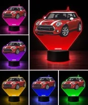 Lampka LED 3D z Nadrukiem UV Samochód MINI Cooper S