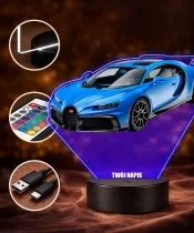 3D-LED-Lampe mit UV-Druck Auto Bugatti Chiron