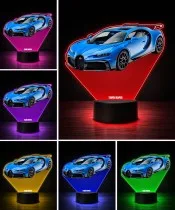 3D-LED-Lampe mit UV-Druck Auto Bugatti Chiron