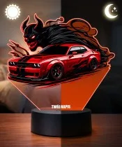 3D-LED-Lampe mit UV-Druck Auto Dodge Challenger SRT Demon