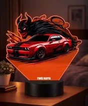 3D-LED-Lampe mit UV-Druck Auto Dodge Challenger SRT Demon