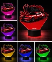 3D-LED-Lampe mit UV-Druck Auto Dodge Challenger SRT Demon