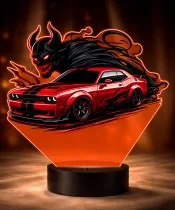 3D-LED-Lampe mit UV-Druck Auto Dodge Challenger SRT Demon