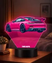 Lampka LED 3D z Nadrukiem UV Samochód Porsche 911 GT3
