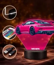 3D-LED-Lampe mit UV-Druck Auto Porsche 911 GT3