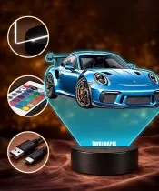 Lampka LED 3D z Nadrukiem UV Samochód Porsche 911 GT3 RS