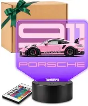 3D-LED-Lampe mit UV-Druck Auto Porsche 911 GT3 RS mit Schriftzug