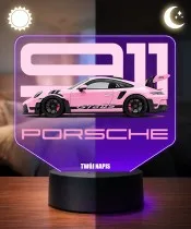 3D-LED-Lampe mit UV-Druck Auto Porsche 911 GT3 RS mit Schriftzug