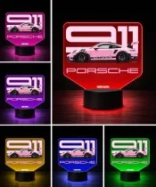 Lampka LED 3D z Nadrukiem UV Samochód Porsche 911 GT3 RS z Napisami