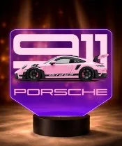 3D-LED-Lampe mit UV-Druck Auto Porsche 911 GT3 RS mit Schriftzug
