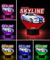 3D-LED-Lampe mit UV-Druck Auto Nissan Skyline GT-R R34 mit Schriftzug