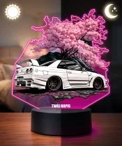 3D-LED-Lampe mit UV-Druck Auto Nissan Skyline GT-R R34 Sakura