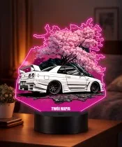 3D LED Lamp with UV Print Car Nissan Skyline GT-R R34 Sakura