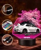 3D-LED-Lampe mit UV-Druck Auto Nissan Skyline GT-R R34 Sakura