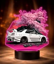3D-LED-Lampe mit UV-Druck Auto Nissan Skyline GT-R R34 Sakura
