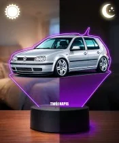 Lampka LED 3D z Nadrukiem UV Samochód Volkswagen Golf IV