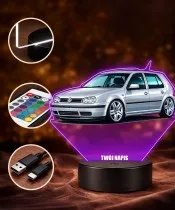 3D-LED-Lampe mit UV-Druck Auto Volkswagen Golf IV