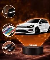 3D-LED-Lampe mit UV-Druck Auto Volkswagen Golf VII GTI