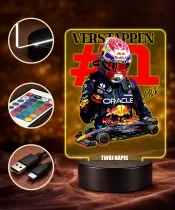 Max Verstappen F1 3D LED Night Light with Name