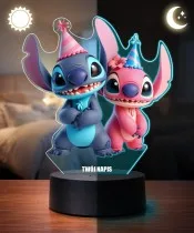Lampka Nocna LED 3D Stitch i Angel
