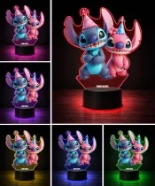 Lampka Nocna LED 3D Stitch i Angel