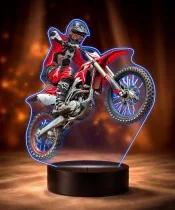 Motocross Fahrer 3D LED Nachtlicht mit Namen