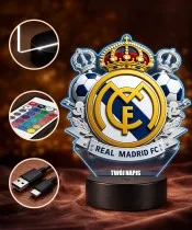 Real Madrid Football 3D LED Night Light with Name