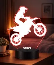 Lampka Nocna LED 3D Motocross Sylwetka