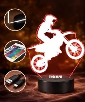 Lampka Nocna LED 3D Motocross Sylwetka