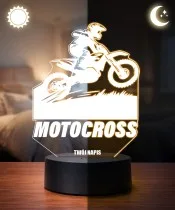 Motocross 3D LED Night Light with Name