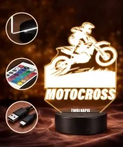 Motocross 3D LED Night Light with Name