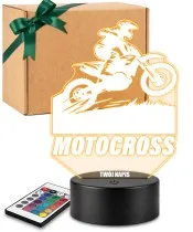 Motocross 3D LED Night Light with Name