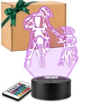 Lampka Nocna LED 3D Motocyklista z Dzieckiem na Crossie