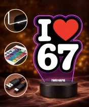 Lampka Nocna LED 3D I Love 67 Motocross