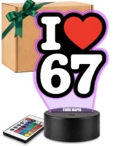 I Love 67 Motocross 3D LED Nachtlicht mit Namen