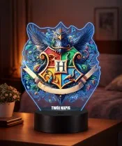 Harry Potter Hogwarts Gryffindor 3D LED Nachtlicht mit Namen