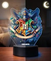 Lampka Nocna LED 3D Harry Potter Hogwart Gryffindor