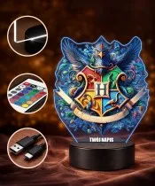 Harry Potter Hogwarts Gryffindor 3D LED Nachtlicht mit Namen