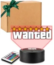 Wanted Spiel 3D LED Nachtlicht mit Namen