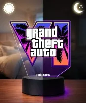 GTA 6 Logo 3D LED Nachtlicht mit Namen