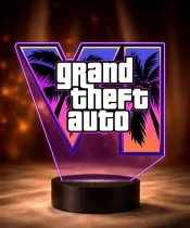 Lampka Nocna LED 3D GTA 6 Logo