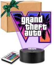 GTA 6 Logo 3D LED Nachtlicht mit Namen