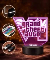 Lampka Nocna LED 3D GTA Logo
