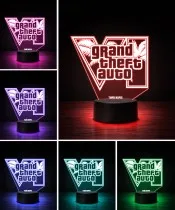 GTA Logo 3D LED Night Light with Name