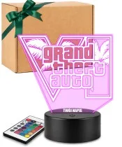 GTA Logo 3D LED Night Light with Name